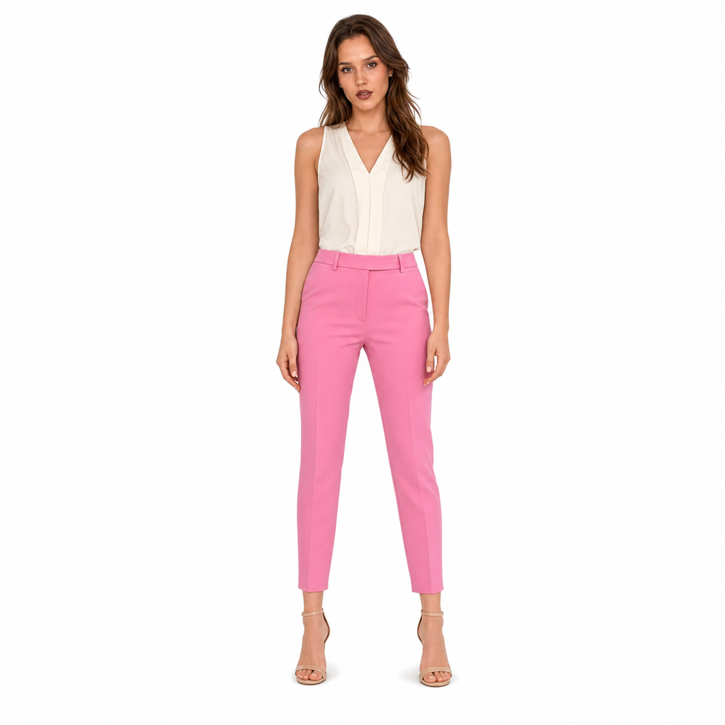 Pantaloni Pinko Macroplaza Roz