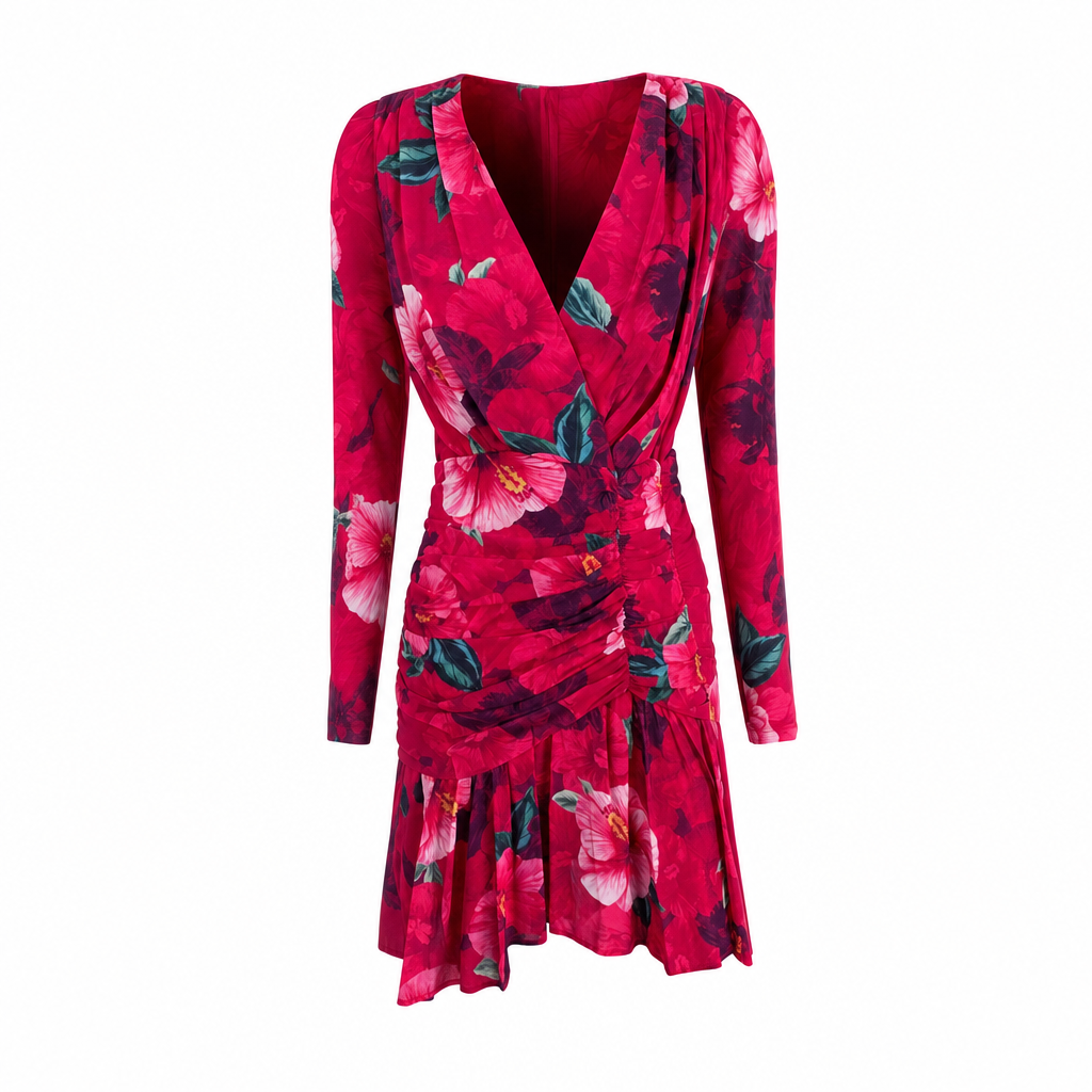 Rochie Pinko Accigliato cu Imprimeu Floral și Mânecă Lungă thumbnail 2