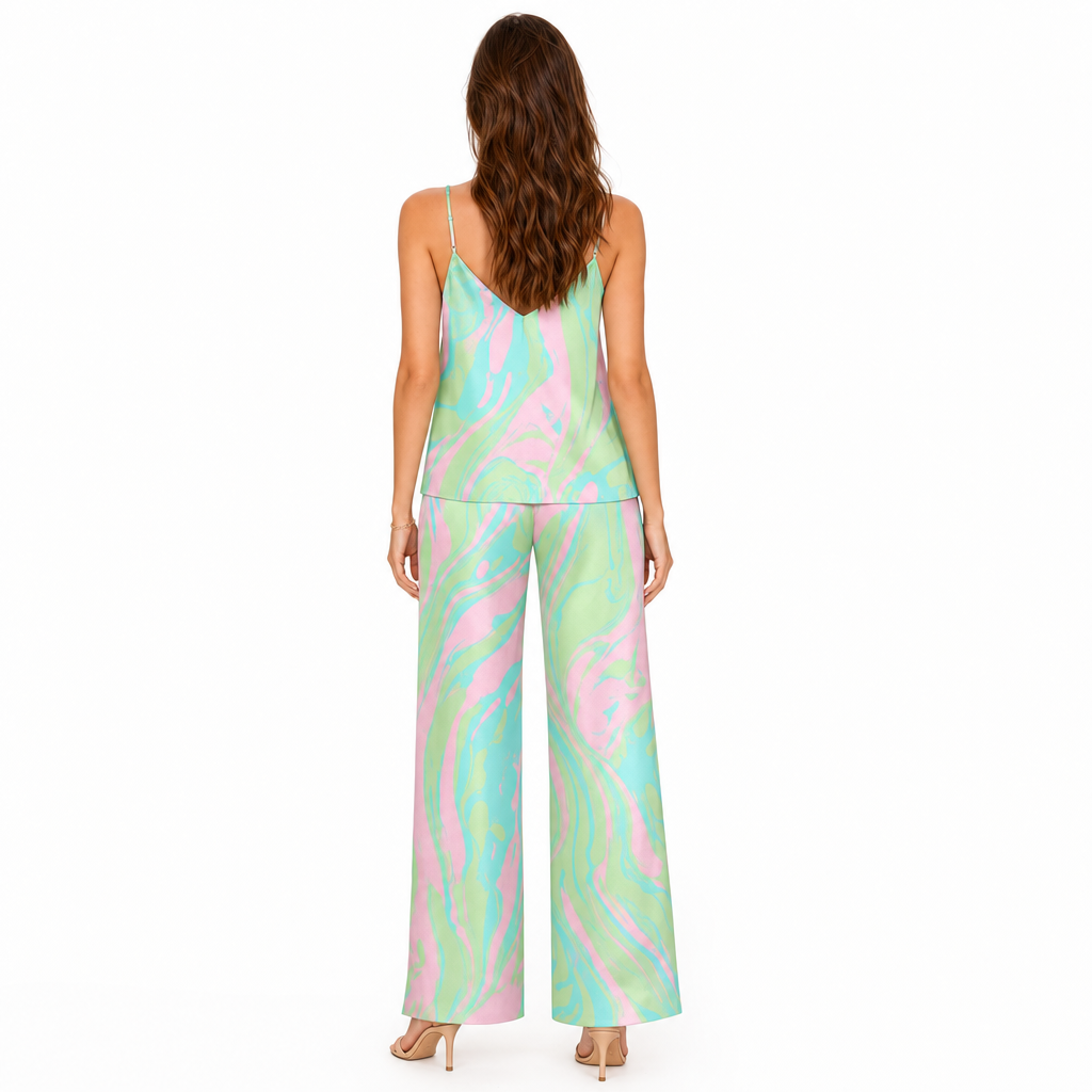 Top Pinko Talia Imprimeu Abstract Multicolor Verde