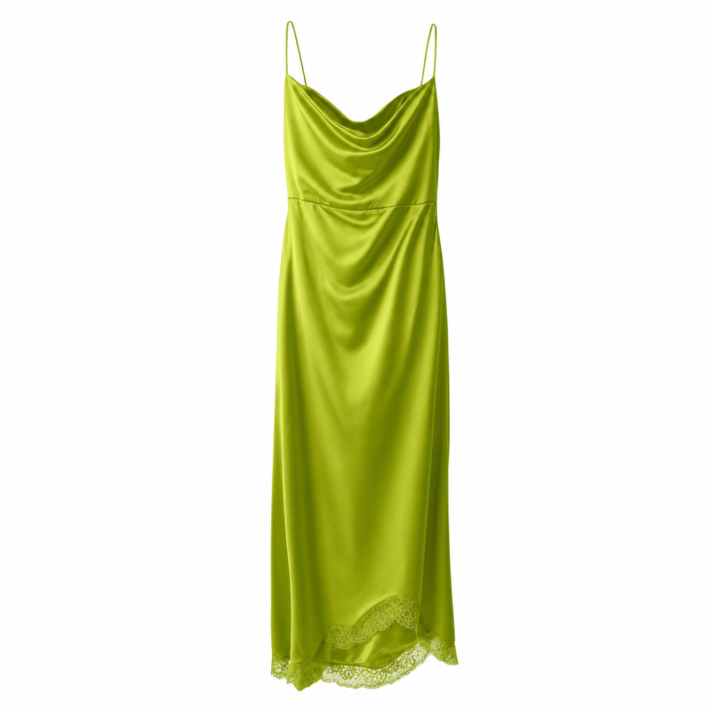 Rochie Pinko Elegantă din Satin cu Inserții de Dantelă thumbnail 2