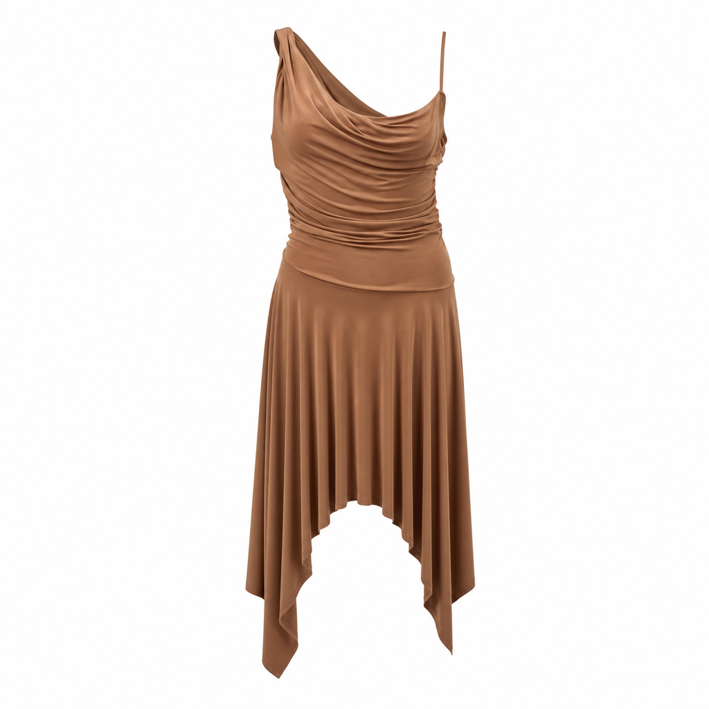 Rochie Pinko Asimetrică Bej thumbnail 2
