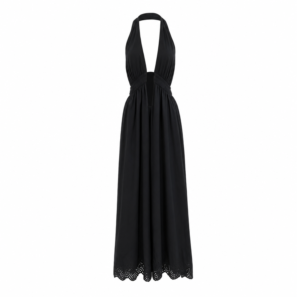 Rochie Pinko Neagră cu Gât Halter thumbnail 2