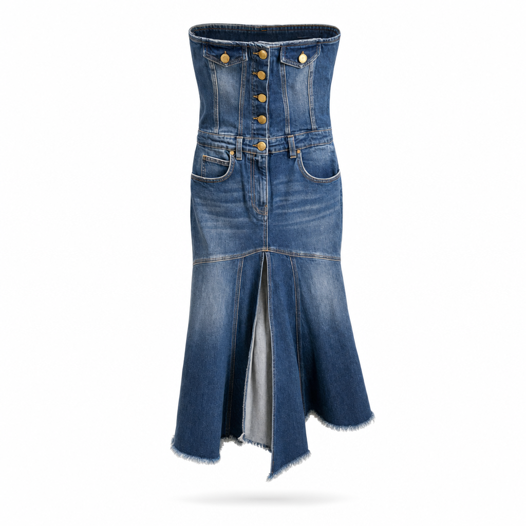 Rochie Pinko Denim Vintage Albastră thumbnail 2