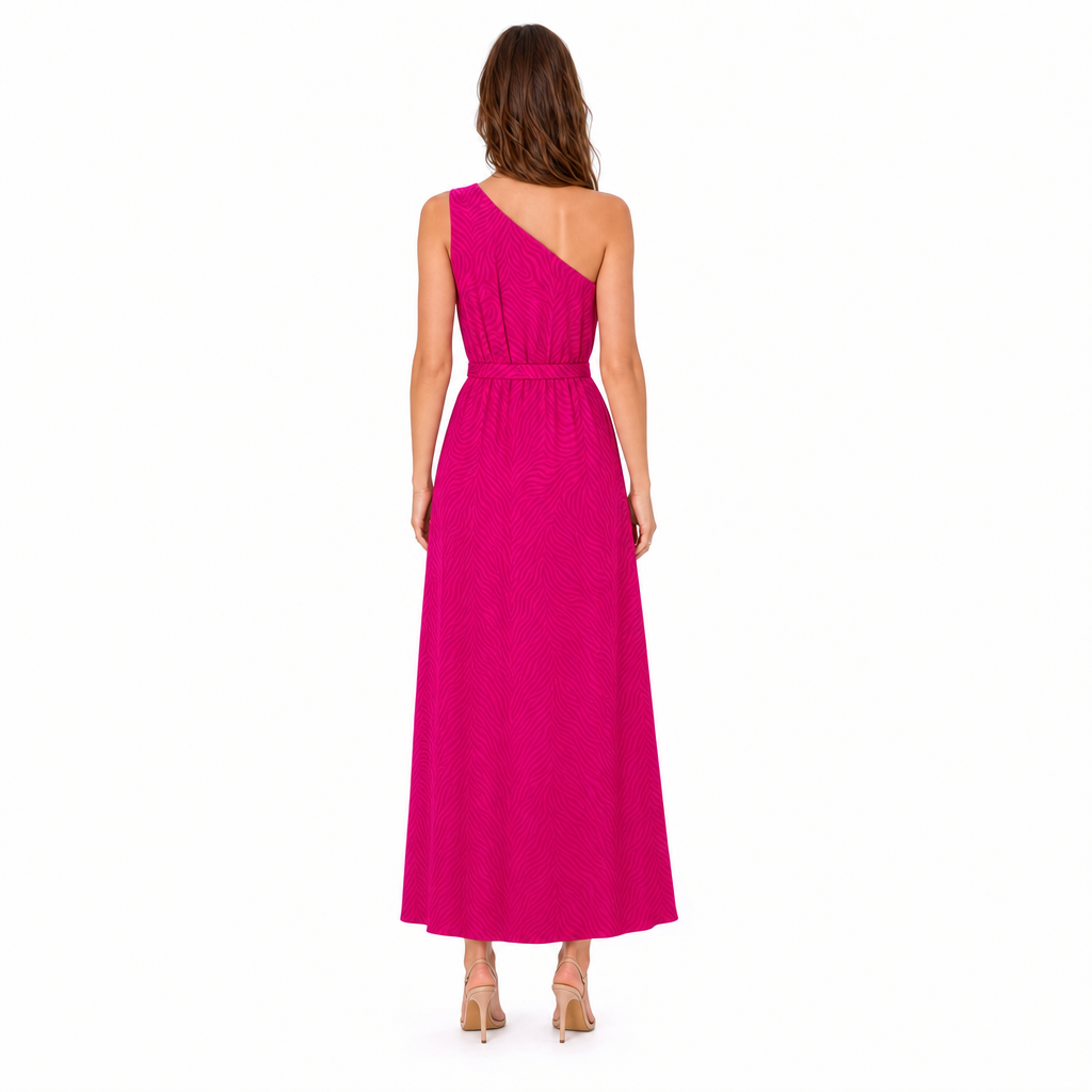 Rochie Pinko Maxi cu o Bretea și Imprimeu Zebră